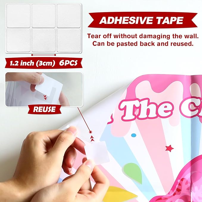 PARTYLOUD Ice Cream Party Games, Pin The Cherry on The Ice Cream, Ice Cream Birthday Party Games Decoration Classroom Toddlers Preschool Party Supplies for Boys Girls Adults