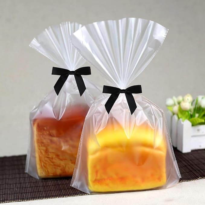 Meseey 100 Pcs 1.5 Inches Premade Craft Bows Self Adhesive Black Satin Ribbon Bows for Treat Bags Gift Wrapping Basket Wedding Baby Shower Brithday Party(Black)