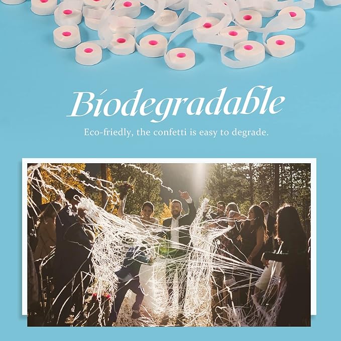 40Pack Streamers Poppers, No Mess Paper Crackers, Hand Throw Confetti Streamer for Birthday, Wedding, Party Celebrations, White