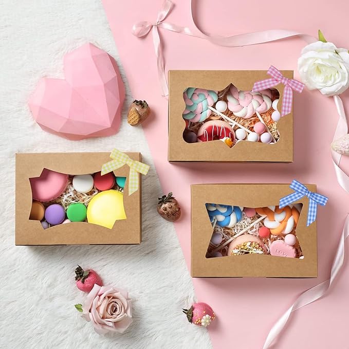 Meseey 100 Pcs 1.5 Inches Premade Craft Bows Self Adhesive Pink Green Blue Purple Yellow Gingham Ribbon Bows for Treat Bags Gift Wrapping Basket Wedding Baby Shower Brithday Party(Spring Set)