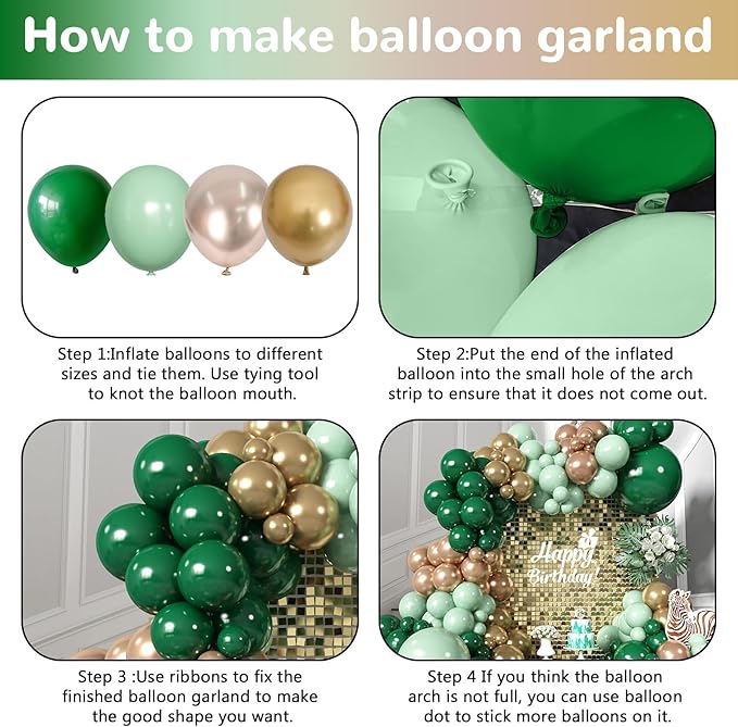 HILAVO Christmas Balloon Arch Kit Green and Gold Balloon Garland Emerald Forest Hunter Dark Green Sage Champagne Gold Metallic Party Balloon for Xmas Ugly Sweater Friendsmas Holiday Party Decoration
