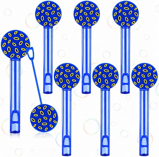 Jenaai 24 Pcs Blue with Gold Ring Bubble Wands Cartoon Bubble Wand Party Favors for Summer Activity Cartoon Birthday Gifts Carnival Goody Bag Stuffers Wedding Supplies