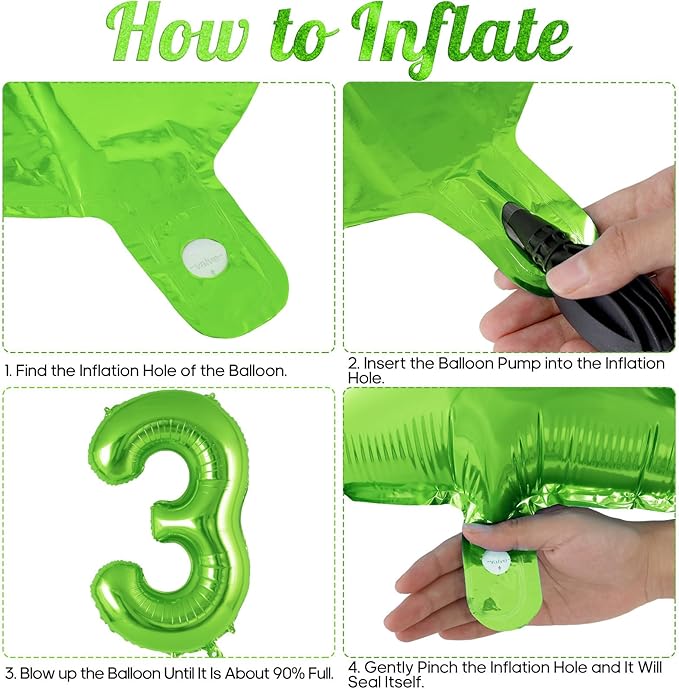 Green Number 3 Balloon 40 Inch, Big Large Foil Helium Number Balloons, Jumbo Giant Mylar Number 3 Balloons for 3 Third Birthday Party Decorations Supplies Anniversary Celebration