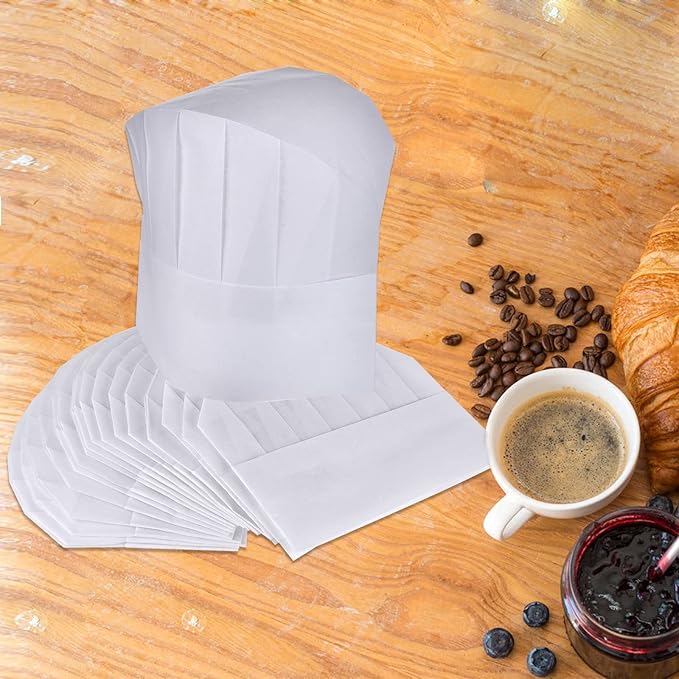 ESHATO 20-40 Pack Kids Chef Hats, Adjustable Disposable Bakery Hats for Cooking, Baking, Pizza Party, Hibachi Party