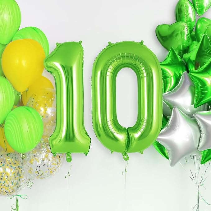 Green Number 0 Balloon 40 Inch, Big Large Foil Helium Number Balloons, Jumbo Giant Mylar Number 0 Balloons for Birthday Party Decorations Supplies Anniversary Celebration