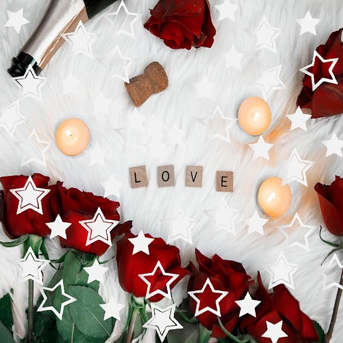 Confetti Star Confetti Party Scatter for Birthday Wedding Anniversary Party Decoration Supplies.(Star 2 Size Silver)