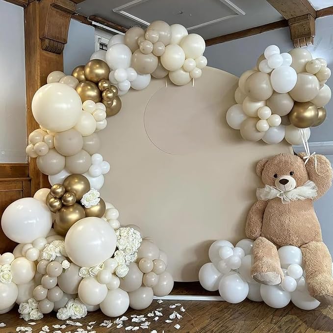 Voircoloria 105pcs Ivory Balloons 12inch Party Latex Balloons for Boys Girls Birthday Baby Shower Gender Reveal Wedding Sunflower Party Decorations