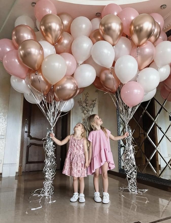 Nude Dusty Pink Balloon Set, 50PCS 12 Inch Retro Blush Pink, White Sand and Soft Champagne Gold Balloons, Romantic Boho Decor for Birthday, Bridal Shower, Baby Shower, Engagement & Wedding