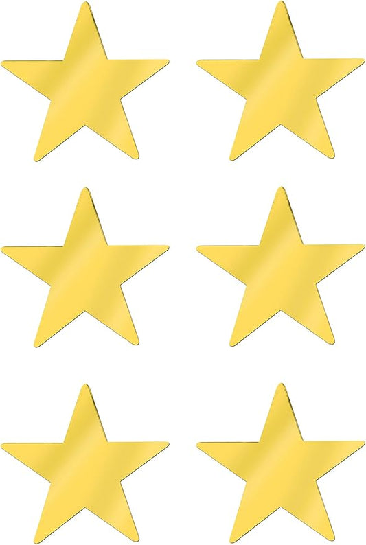 Beistle , 6 Piece Jumbo Foil Star Cutouts, 20" (Gold)