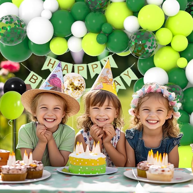 Green White Balloons Garland Arch Kit - Dark Green, Lime Green, Green White Balloons for Tropical Safari Wild Video Game Birthday Wedding Graduation Baby Shower St Patrick's Decorations
