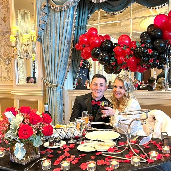 Red Black and Gold Party Balloons, Black Red Gold Latex Balloons 50 Pcs 12 inch Red Black Gold Balloons For Birthday Graduation Hollywood Casino Wedding Party Decoration