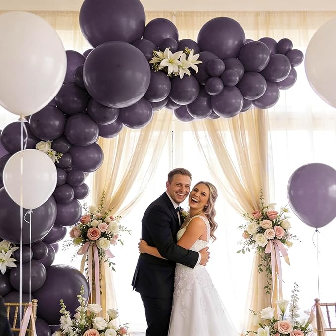 110pcs Dusty Purple Balloon 12 Inch, Dusty Purple Latex Balloons for Birthday Party Baby Shower Wedding(with 2 Ribbons).