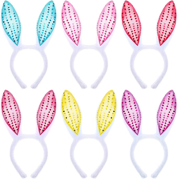 Civaner 30 Pcs Outdoor Games Set for Kids Includes 6 Bunny Potato Sack Race Bags 6 Egg and Spoon 6 Bunny Ears Headbands 6 Legged Relay Race Band for Game Party(Blue,Classic)