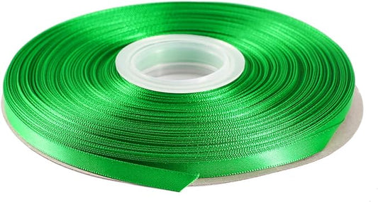 ITIsparkle 1/4" Inch Double Faced Satin Ribbon 50 Yards-Roll Set for Gift Wrapping Scrap Books Party Favor Hair Braids Baby Shower Decoration Floral Arrangement Craft Supplies, Emerald Ribbon