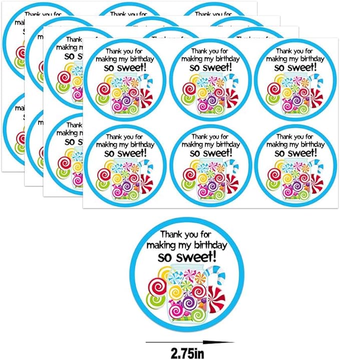 Candyland Goodie Bags-24 Pcs Candy Party Favors Bags with Stickers, Candy land Goody Gift Treat Bags Candyland Themed Birthday Party Supplies