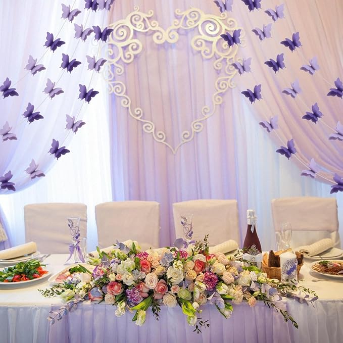 Butterfly Decorations, Purple Butterfly Decorations for Wedding Baby Shower Birthday Party Decorations Purple/Lavender Pack of 4, 10001