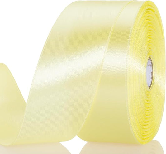 YASEO 1 1/2 Inch Baby Maize Solid Satin Ribbon, 50 Yards Craft Fabric Ribbon for Gift Wrapping Floral Bouquets Wedding Party Decoration