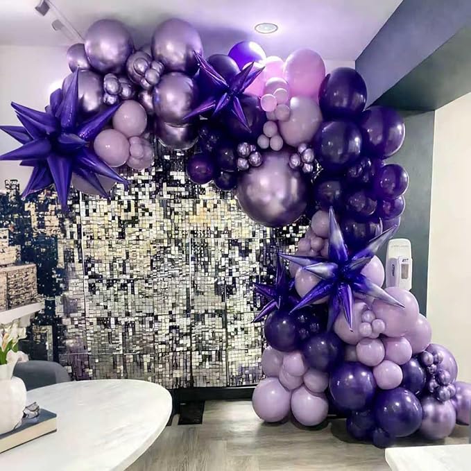 YMSZ Purple Balloon Garland Arch Kit, Dark Purple Balloons and Purple Balloon for for Purple Birthday Wedding Baby Shower Party Decorations
