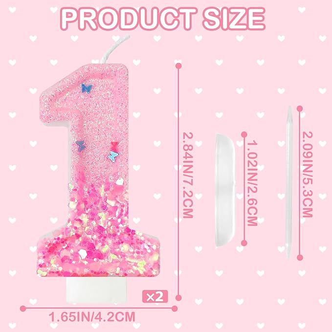 Pink Sequin Birthday Candles, Cake Number Candles, Girls 0th Birthday Decorations, Suitable for Birthday Parties, Anniversary Party Decorations(11)