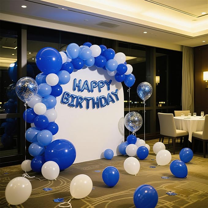 Blue Balloons Blue Party Decorations 100 Pack 12 inch Round Royal Blue Balloons for Birthday Graduation Baseball Nautical 4th of July Independence Memorial Day Patriotic Party Decorations