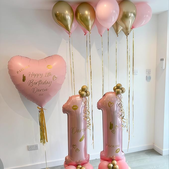 Light Pink 12th Birthday Balloon for Girls, 40'' Mylar Self Inflating Number 12 Balloon, Big Foil 1 & 2 Helium Pastel Pink Balloon for Women 21st Birthday Party Decoration Anniversary Decor Supplies