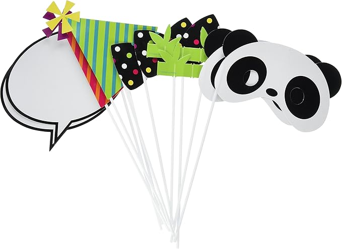 10-Piece Assorted Photo Booth Props, Panda-monium