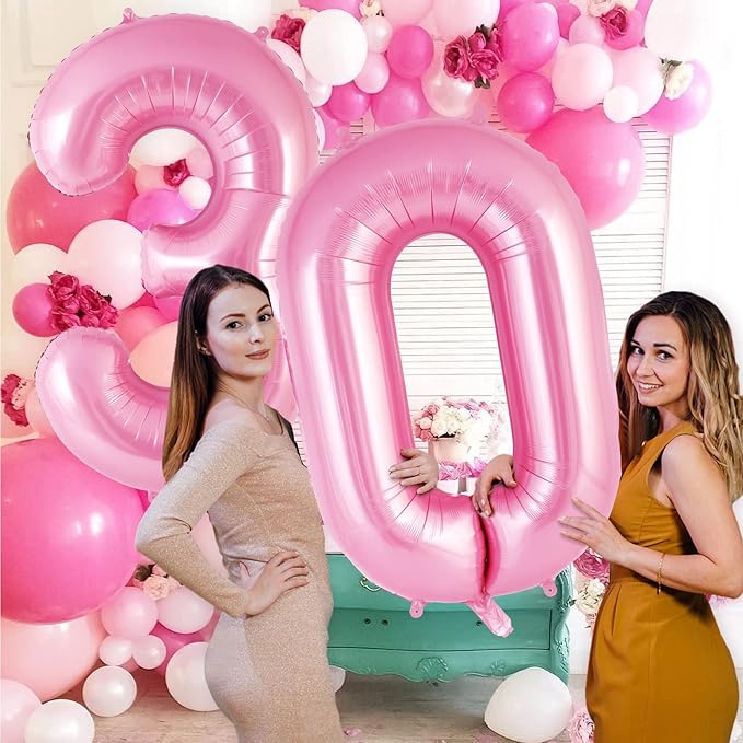 Pink Number 3 Balloon 40 inch, Big Large Foil Helium Number Balloons, Jumbo Giant Mylar Number 3 Balloons for 3 Third Birthday Party Decorations Supplies Anniversary Celebration