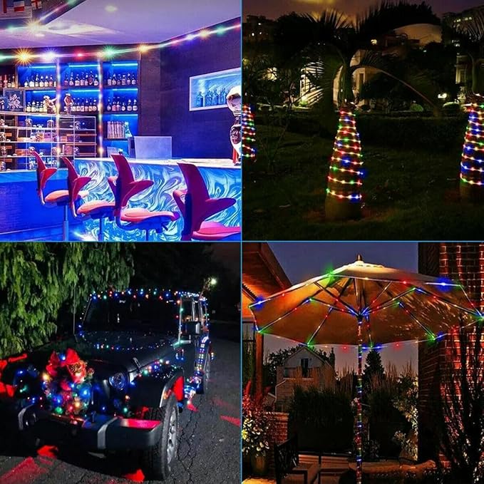 LED Rope Lights 33ft 100LED Flexible Tube Lights Connectable Fairy String Light USB Plug in Waterproof 8 Modes for Indoor Outside Home Yard Pool Wedding Garden Patio Holiday Decor