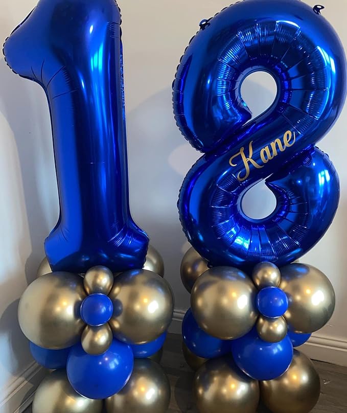 40 Inch Navy Blue 16 Number Balloons Giant Jumbo Huge 16 or 61 Foil Mylar Helium Number Digital Balloons Dark Blue Birthday Mylar Digital Balloons 16th Birthday Anniversary Events Party Decorations