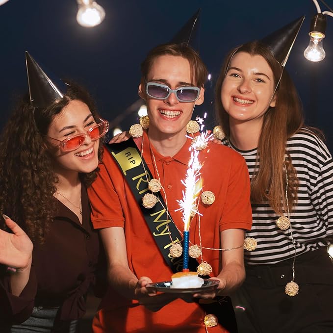 21st Birthday Sash for Men and Women, Funny RIP My Fake ID Birthday Sash, Finally 21 Bday Sashes, Ideal Twenty One Sashes Party Favors Supplies and Decorations for Your 21 Bday Party(Black,Gold)