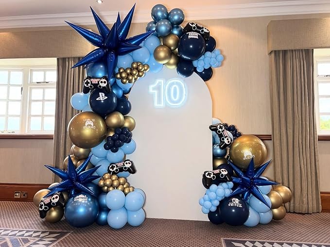 Blue and Gold Latex Balloons, 60pcs 12 Inches Metallic Navy Blue Gold Confetti Balloons with 1 Ribbon for Graduation, Birthday, Baby Shower Party Decorations