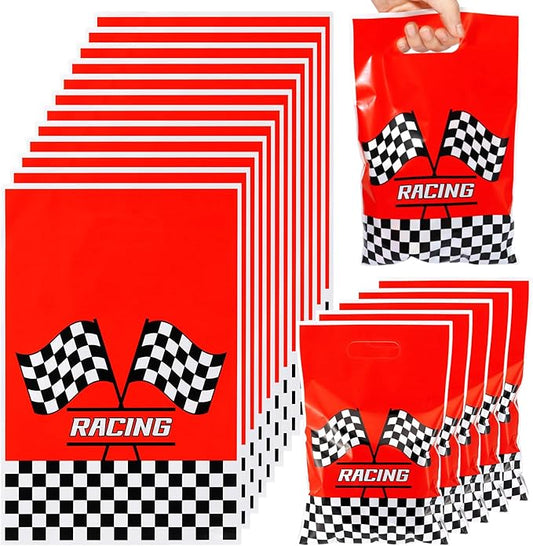 Eccliy 30 Pcs Race Car Goodie Bags Animation Cartoon Goodie Bag Racing in Speed Party Decoration with Handles for Birthday Graduation Party Supplies