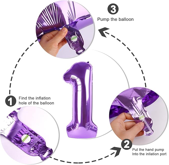 Number 40 Inch Balloon, Large Purple Number 13 Balloon Party Decorations for 1 3 31 Birthday Memorial Day, Foil Balloon for Outdoor & Indoor Wedding Supplies