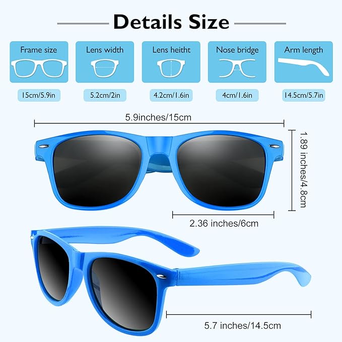 20 Pack Neon Sunglasses Party Favors for Birthday Party Summer Beach Pool Party Supplies