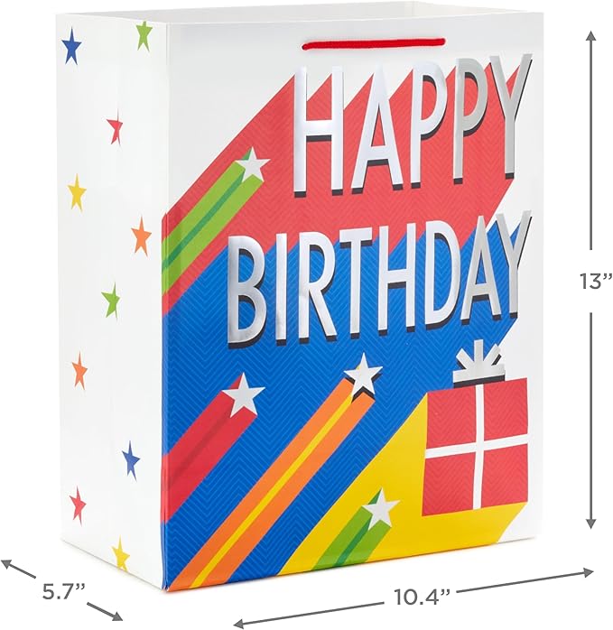 Hallmark Assorted Birthday Gift Bags (8 Bags: 4 Medium 9", 4 Large 13") for Kids, Teachers, Grandchildren, Adults, Siblings, Parties