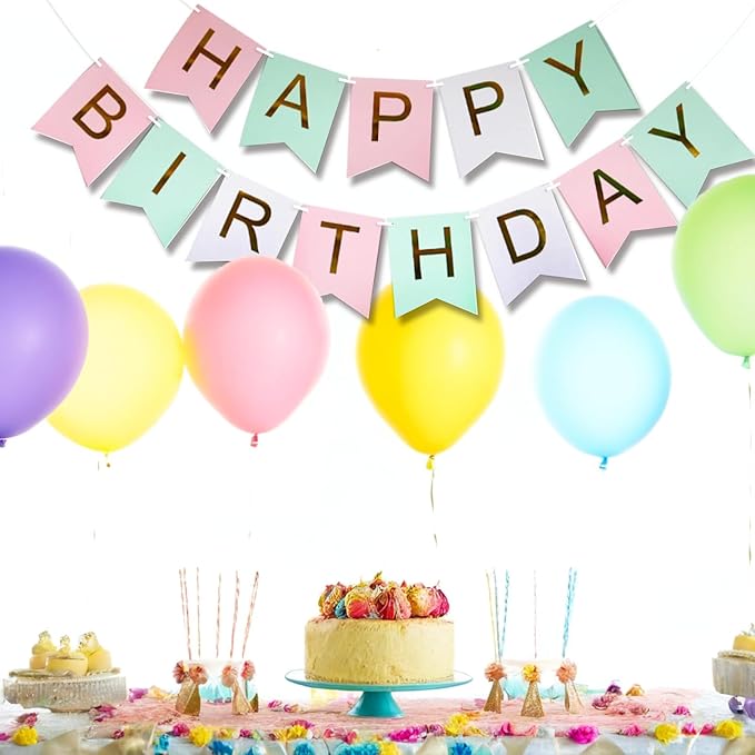 Happy Birthday Banner Party Banner Birthday Hanging Decoration for Women Men Girls Boys Adults Pets Party Backdrop Wall Decor Party Supplies
