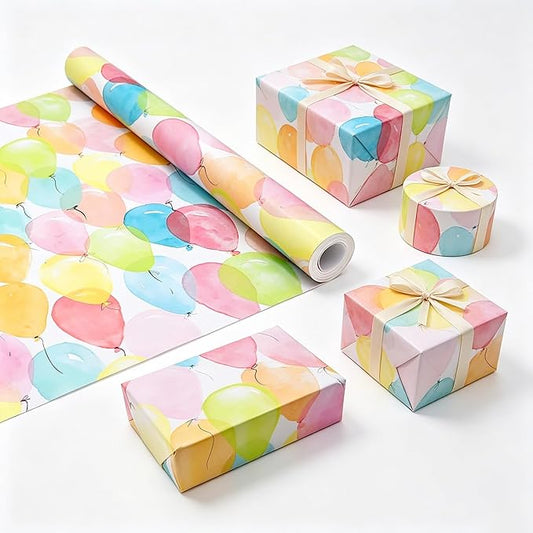 Viadom Birthday Wrapping Paper Roll, Gift Wrap for Boys Girls Kids Women Birthday, Valentines, Mothers day, Graduation, Wedding, Fathers day, Baby Shower, Christmas (17in x 50ft)