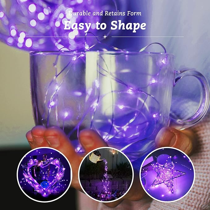 12 Pack Fairy Lights Battery Operated String Lights，7FT 20LED Waterproof Silver Wire Christmas Lights Outdoor,Firefly Mini Lights for Bedroom Party Birthday Wedding Indoor Decorations.