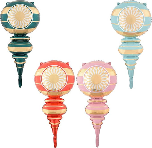 Christmas Ballooons Set Christmas Gourd Balloons Xmas Mylar Colorful Balloons Kit for Christmas-Themed Party Birthday Party Supplies Decorations 4 PCS