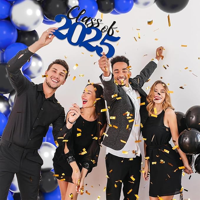 Blue Black Silver Balloon Garland Arch Kit - Royal Blue and Black Balloon Silver Balloons for Boy 21th 30th 40th Birthday Retirement Graduation Prom Video Gaming Party Decorations