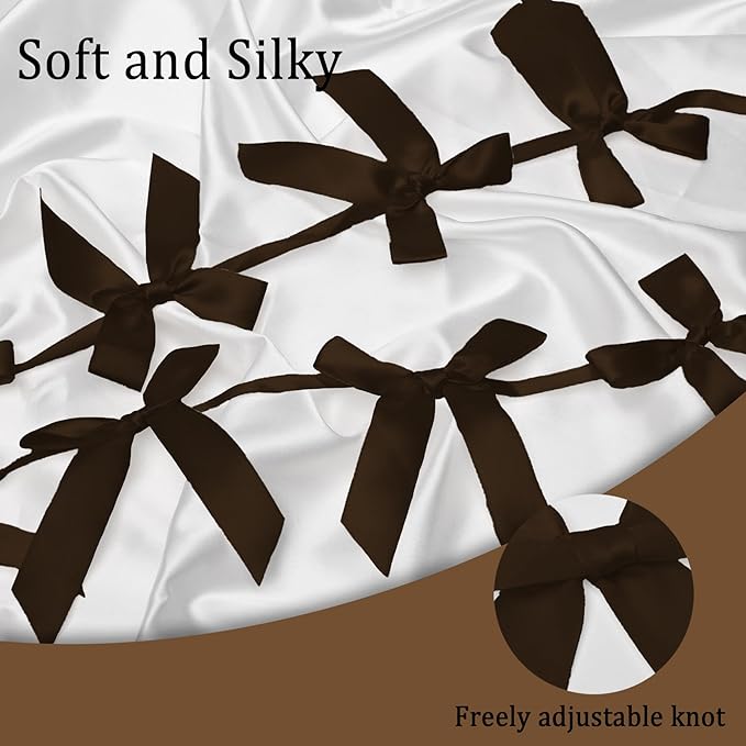 2pcs Brown Bow Garland Banner - 8.3 Feet Coquette Ribbon Bow Decorations for Baby Shower, Birthday Party, Bridal Shower Decor (Brown)