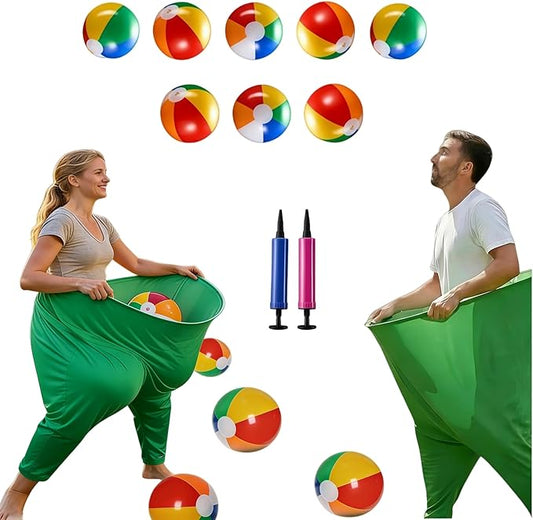 Granny Pants Yard Game Set, Oversized Giant Pants Outdoor Party Game with Bouncy Balls & Air Pump, Ultimate Backyard Games for Family Reunion, Carnival & Friends Gathering