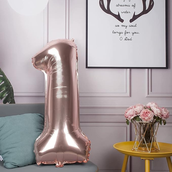Rose Gold 16 Number Balloons Big Giant Jumbo Large Number 16 Foil Mylar Balloons for Girl Boy Men Sweet 16th Birthday Party Supplies 16 Anniversary Events Decorations-40 inch