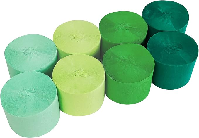 8 Rolls in 4 Colors Gradient Mint Green Party Crepe Paper Streamer, 8 Pieces 82 feet Streamets Party Decorations Supplies for Christmas St Patrick's Day Birthday Baby Shower Graduation Bridal Shower