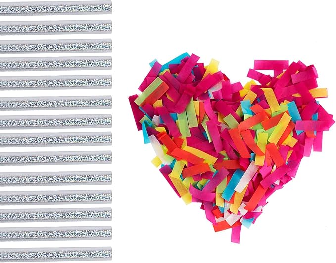 BATTIFE 14Pack Confetti Wands, Colorful Confetti Shoot Poppers, Tissue Paper Flick Flutter Sticks for Wedding Celebrations, Birthday, Multi-Color, 14 inch