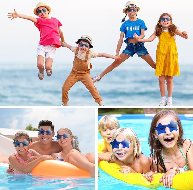 PLULON 30 Pairs Star Sunglasses Rimless Star Shape Sunglasses, Glasses Bulk Bachelorette Party Favors for Birthday Beach Kids Adult