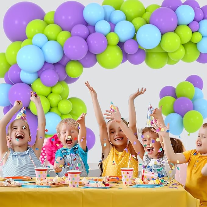 Lime Green Purple Blue Balloon Garland Arch - Purple Balloons Lime Green Blue Balloons for Birthday Baby Shower Wedding Graduation Wedding Party Decorations