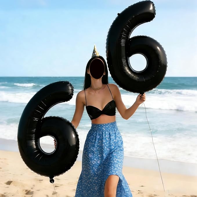 40 inch Number Balloon 0-9 Black Large Number 100 Balloons,Digital Balloons for Birthday Party Celebration Decorations Supplies, Helium Foil Number Balloons for Wedding Anniversary