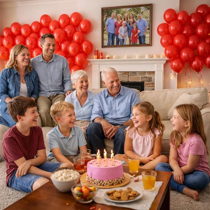 Red Balloons 100 Pack, 12 Inch Red Latex Balloons, Round Helium Balloons for Christmas New Years Wedding Birthday Patriotic Graduation Theme Party Decorations