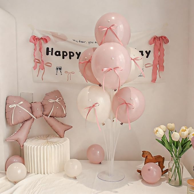 4 Sets Balloon Stand Kits Balloon Stands for Table Floor Balloon Holders for Party Decor Birthday Gender Reveal Baby Shower Engagement Graduation Wedding Centerpiece Table Decorations